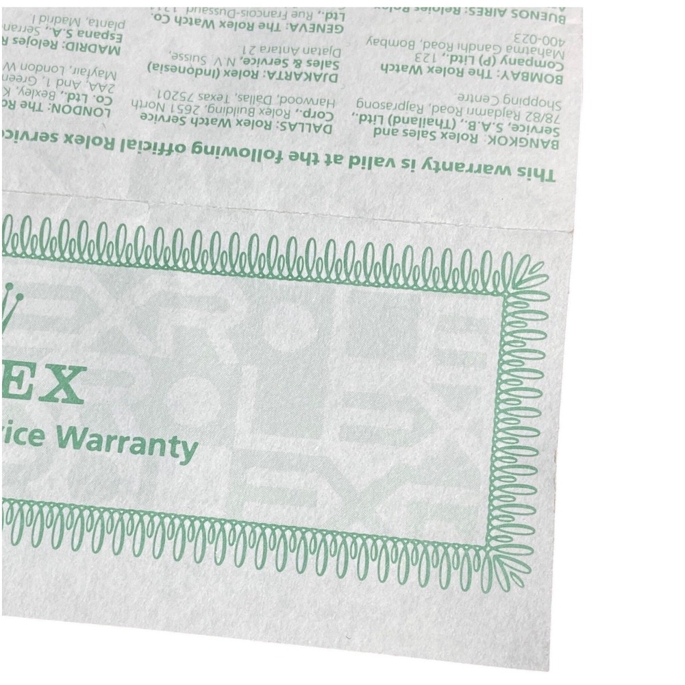 Vintage 1992 Rolex Service Warranty Paper Reference O-62585‎ Serial 3126713 - Picture 6 of 8